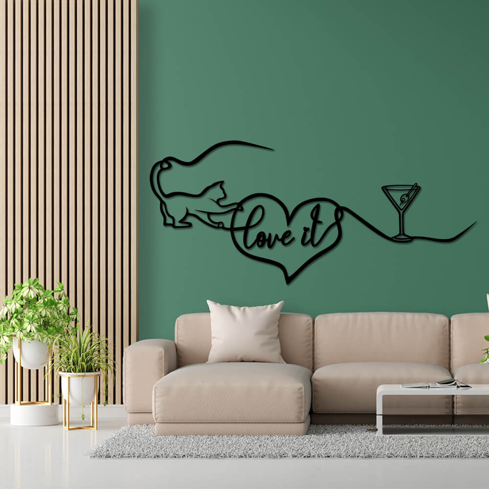 

Панно из дерева Born for Art Love it... 70х30 см Черное