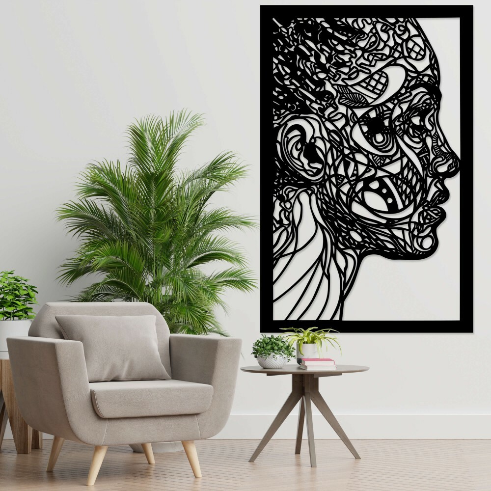 

Панно из дерева Born for Art Женское лицо 115х76 см Черное