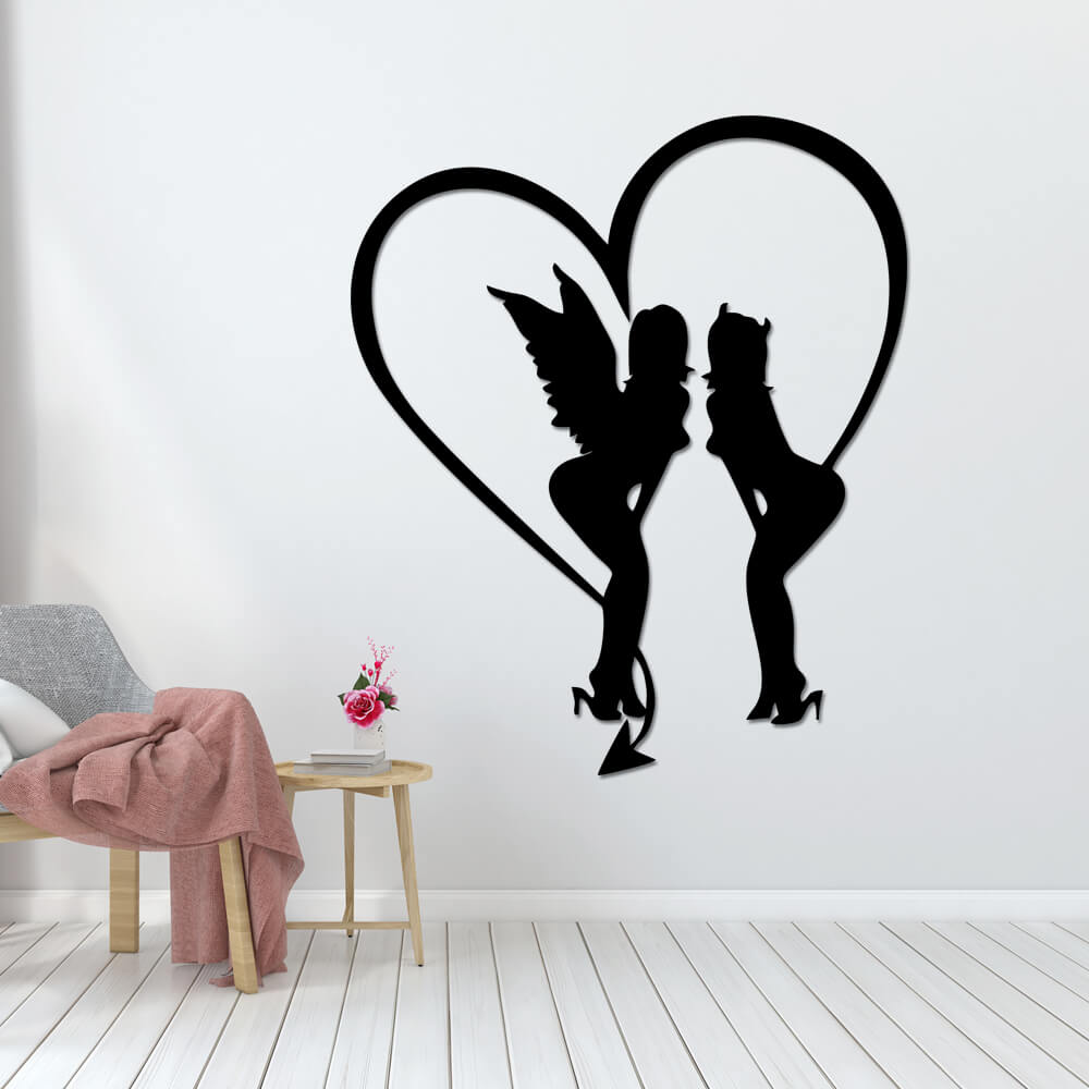 

Панно из дерева Born for Art Ангел и демон 115х97 см Черное