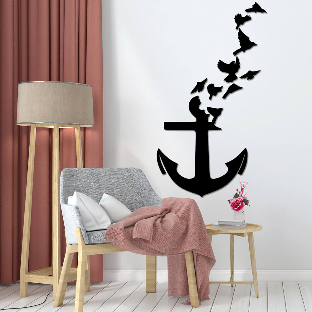 

Панно из дерева Born for Art Якорь 115х65 см Черное