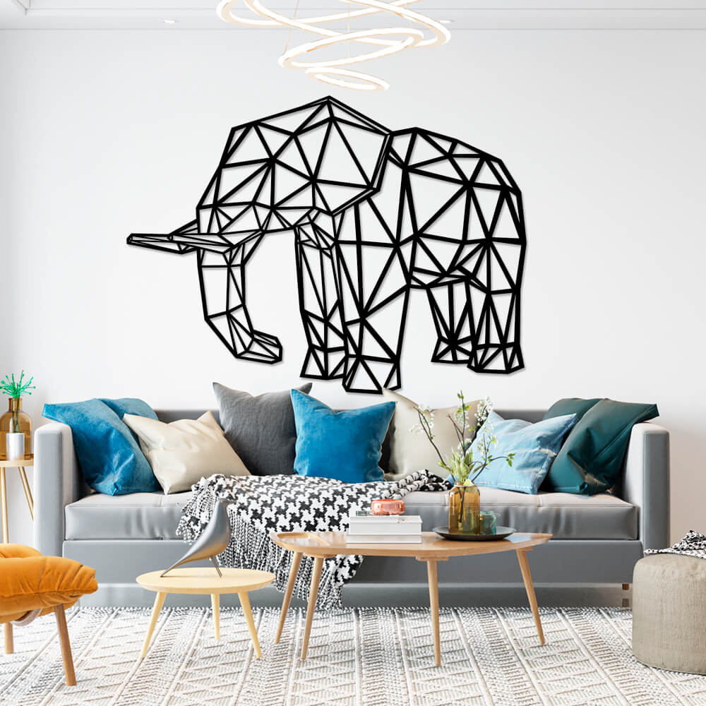 

Панно из дерева Born for Art Poligonal Elephant 115х86 см Черное
