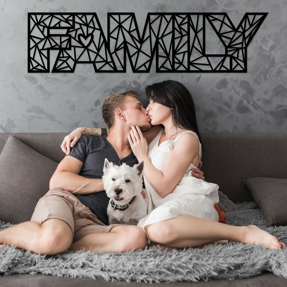 

Панно из дерева Born for Art Family 90х23 см Черное
