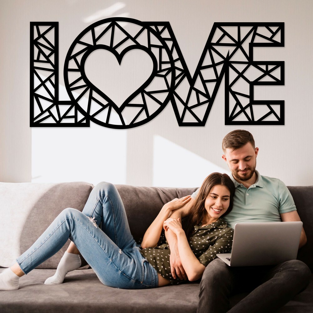 

Панно из дерева Born for Art LOVE 90х38 см Черное