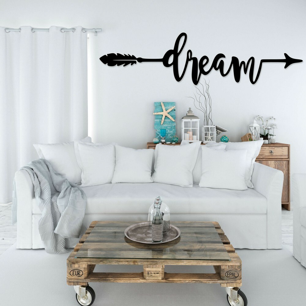 

Панно из дерева Born for Art Dream... 70х18 см Черное