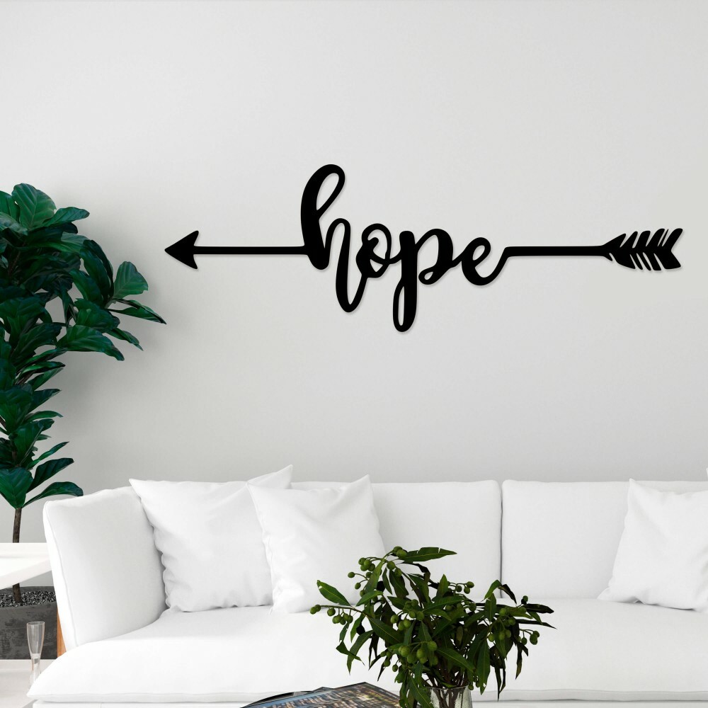 

Панно из дерева Born for Art Hope 90х23 см Черное