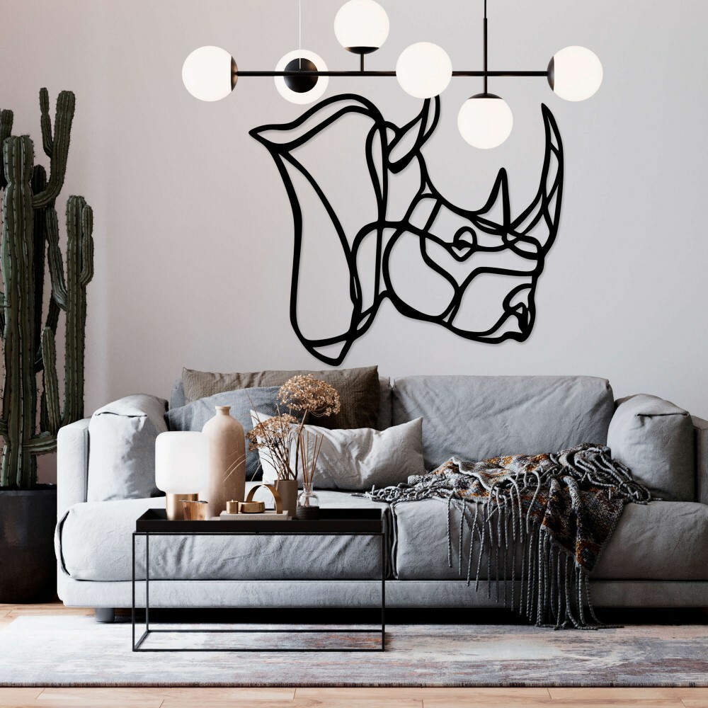 

Панно из дерева Born for Art Носорог 115х100 см Черное