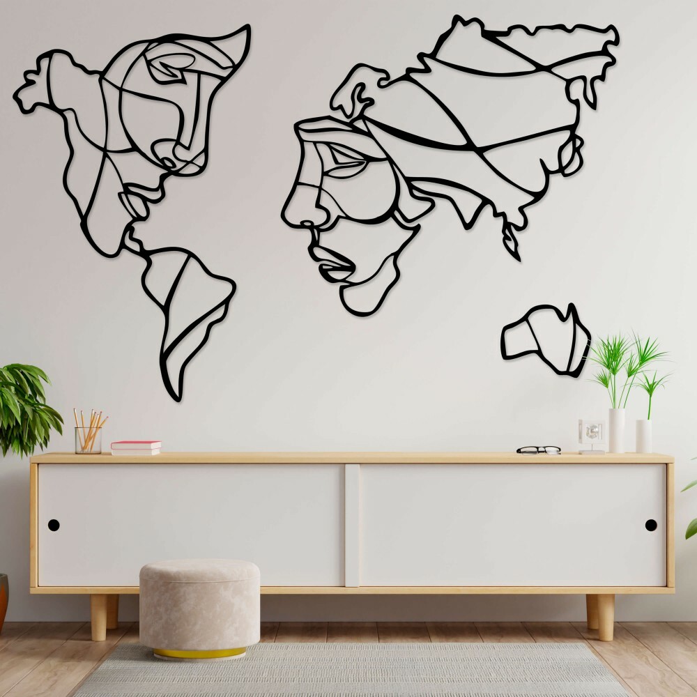 

Панно из дерева Born for Art Карта мужчина и женщина 145х96 см Черное