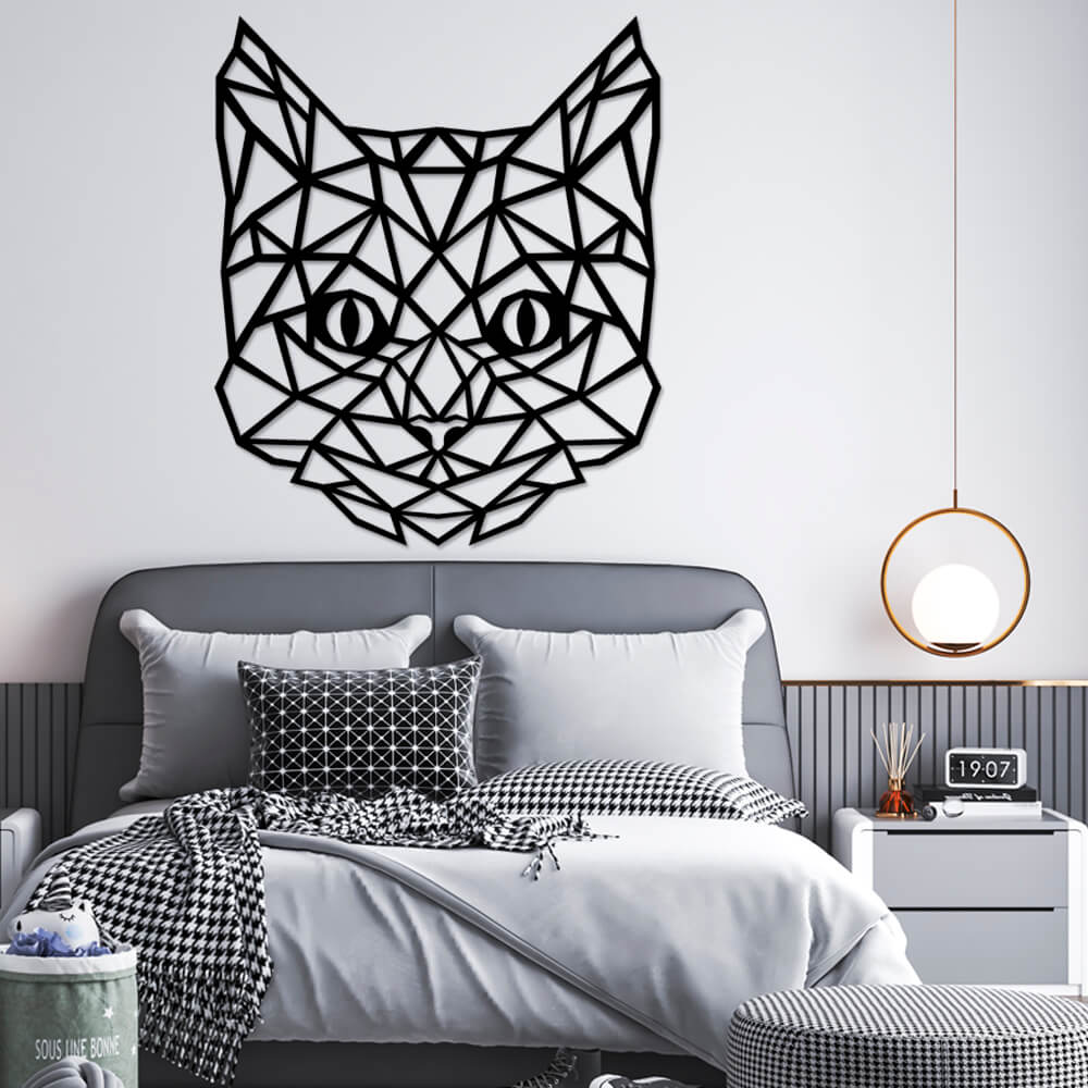 

Панно из дерева Born for Art Полигональный кот 115х97 см Черное