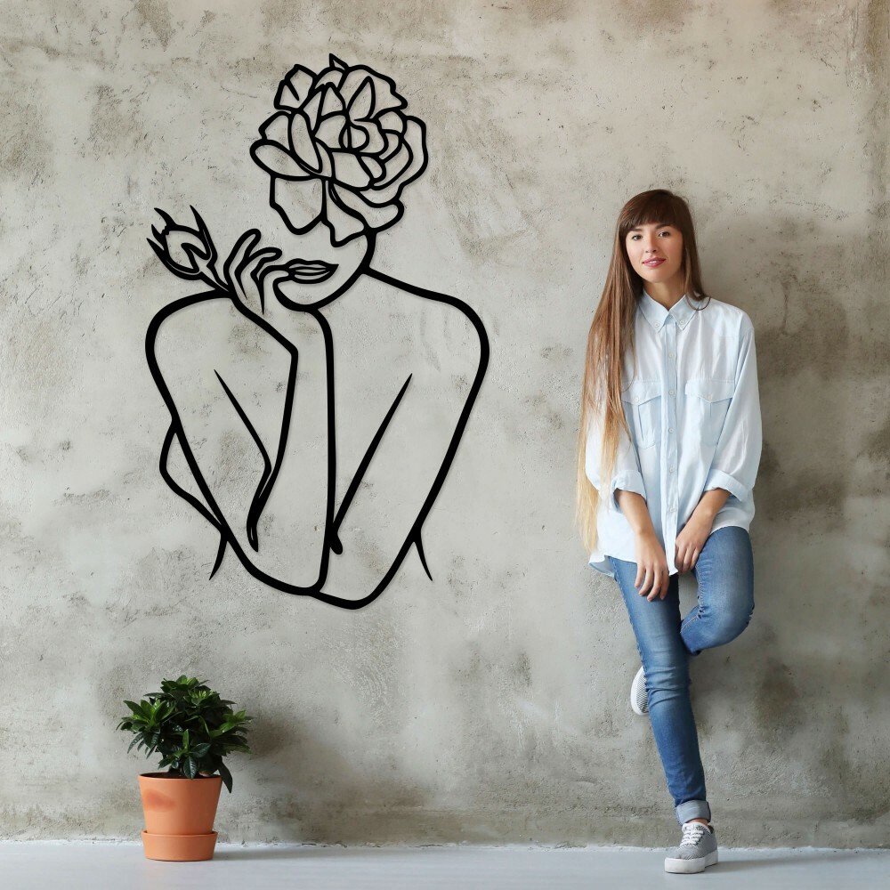 

Панно из дерева Born for Art Девушка с цветком 145х86 см Черное