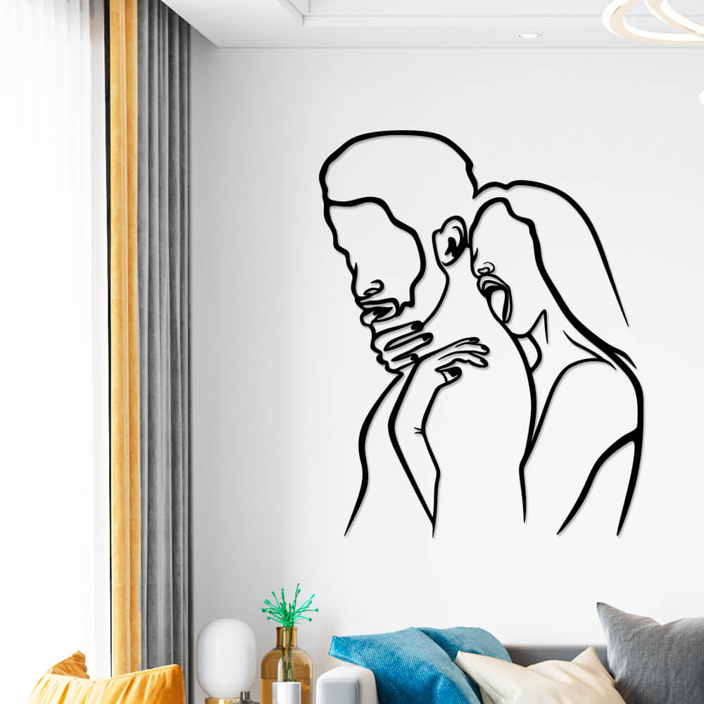 

Панно из дерева Born for Art Поцелуй мужчине 70х56 см Черное