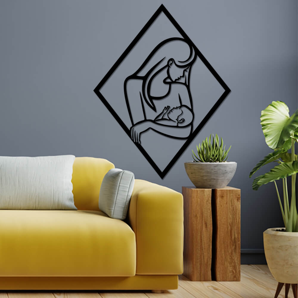 

Панно из дерева Born for Art Мамины обьятия 70х54 см Черное
