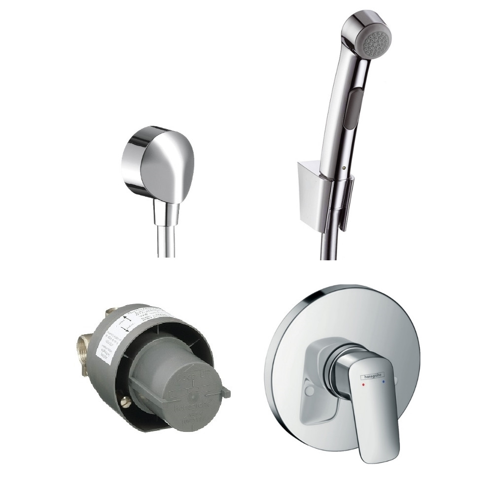 

Набор смесителей для ванны Hansgrohe Logis 1102019 скрытого монтажа с гигиенической лейкой 71666000+27454000+32129000