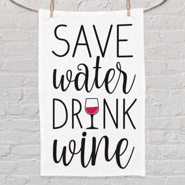 

Полотенце маленькое с принтом Save water drink wine Present маленькое полотенце с принтом 80х50 см