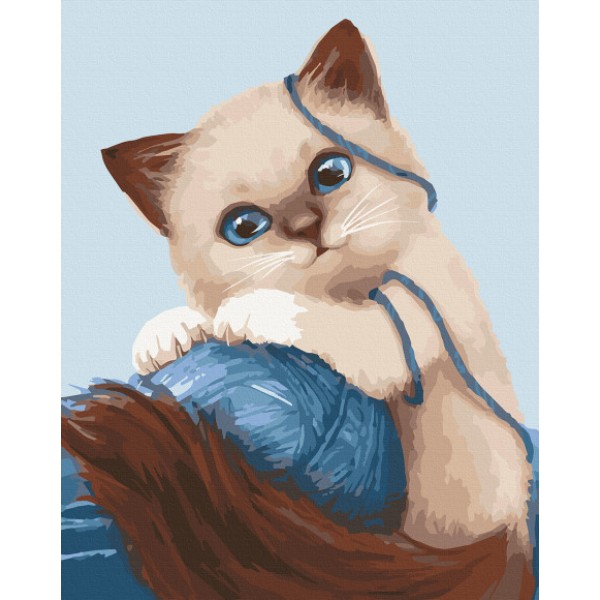 

Картина по номерам "Игривый котенок" Brushme набор для творчества картина по номерам 30х38см