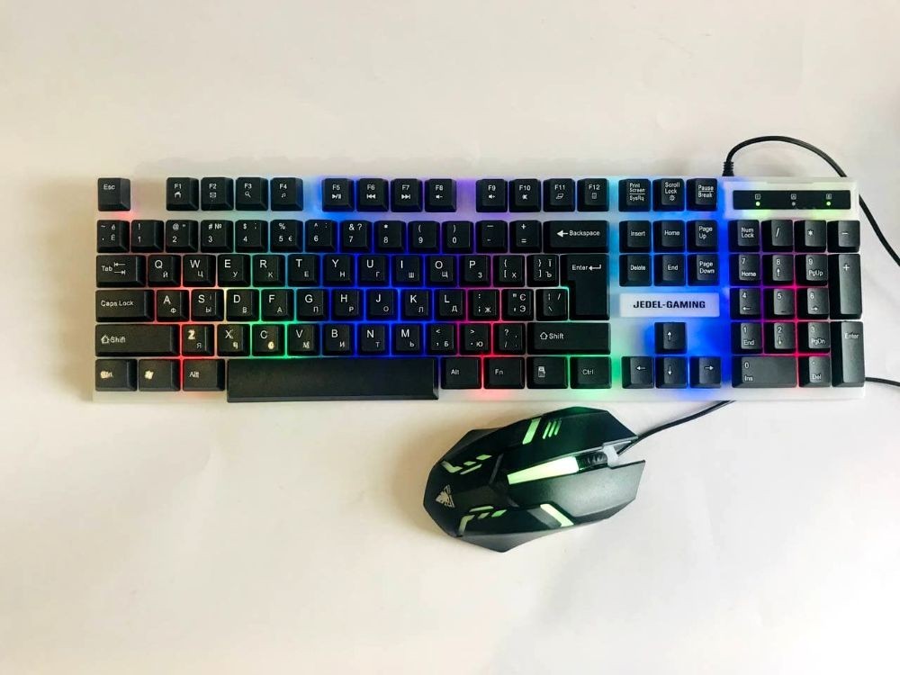 

Клавиатура и мышь проводная JEDEL COMBO GK100+ RGB с подсветкой