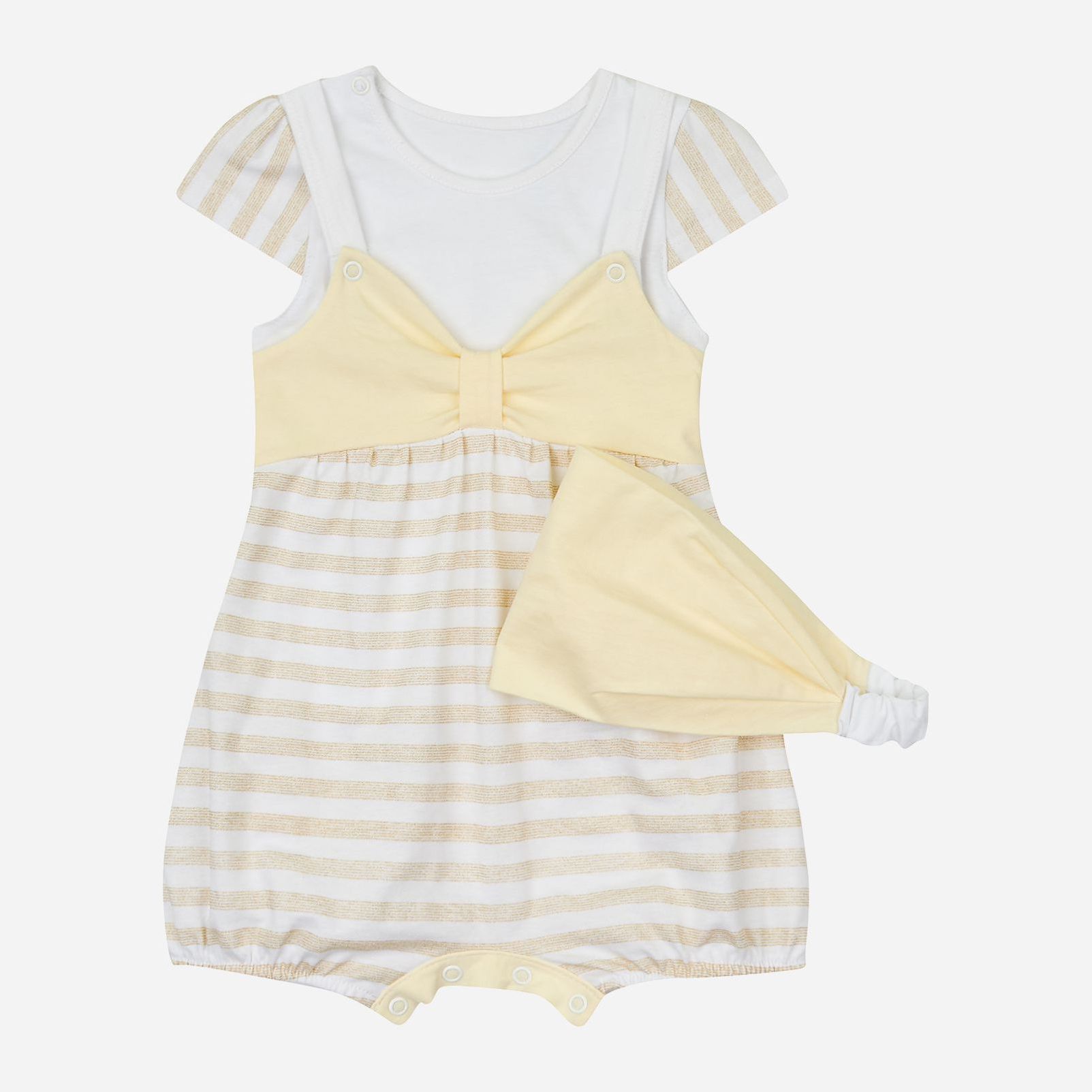 

Костюм (косынка + футболка + полукомбинезон) ЛяЛя 3ТК031 (2-266) 86 см Бежевый/Кофе