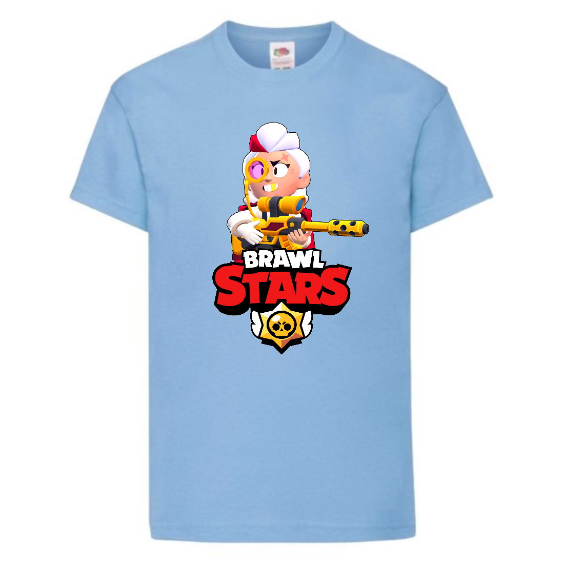 

Футболка детская Brawl Stars Belle Gold (Бравл Старс Бэлль Золотая) голубая 140 см