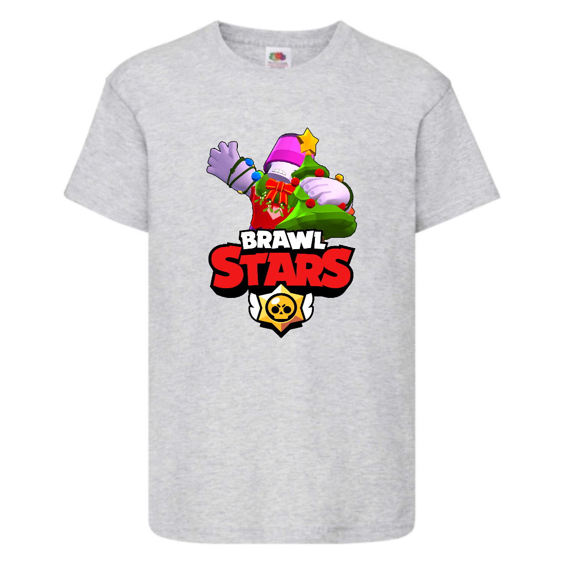 

Футболка детская Brawl Stars Holiday Frank (Бравл Старс Фрэнк Праздничный) серая 152 см