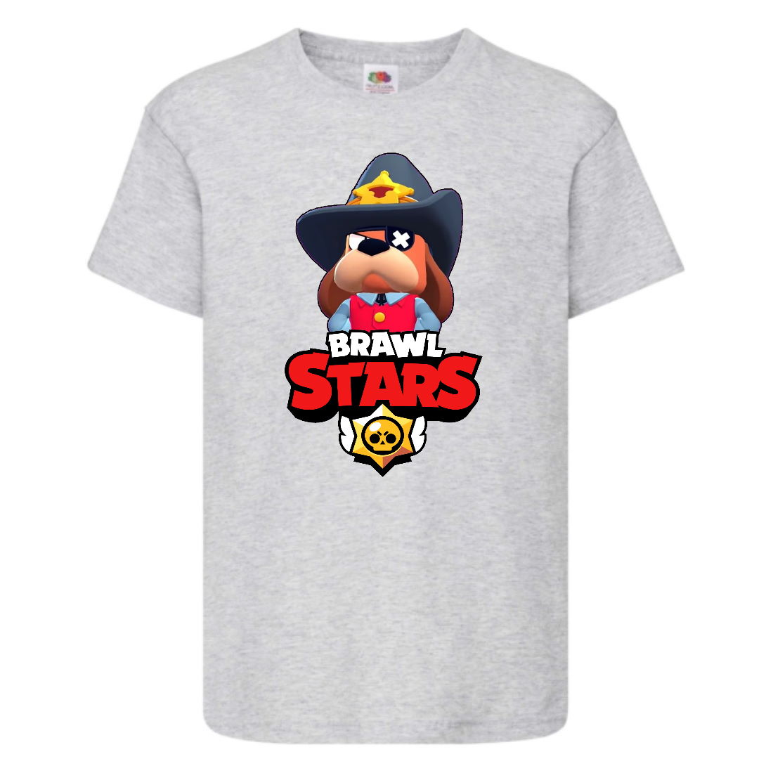 

Футболка детская Brawl Stars Colonel Ruffs Sheriff (Бравл Старс Генерал Гавс Шериф) серая 152 см