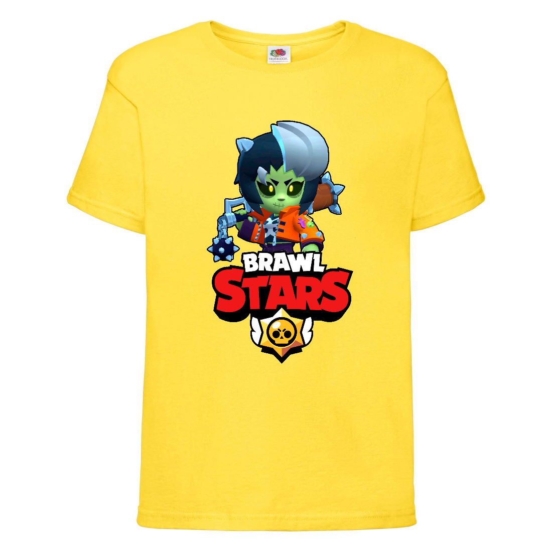 

Футболка детская Brawl Stars Bibi Zombie (Бравл Старс Биби Зомби) желтая 104 см