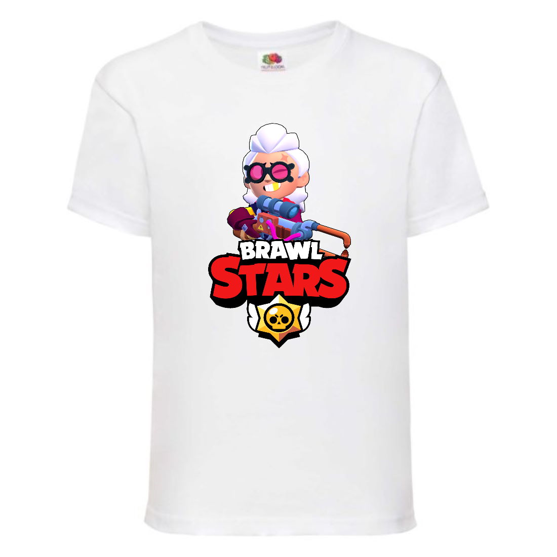 

Футболка детская Brawl Stars Belle (Бравл Старс Бэлль) белая 104 см