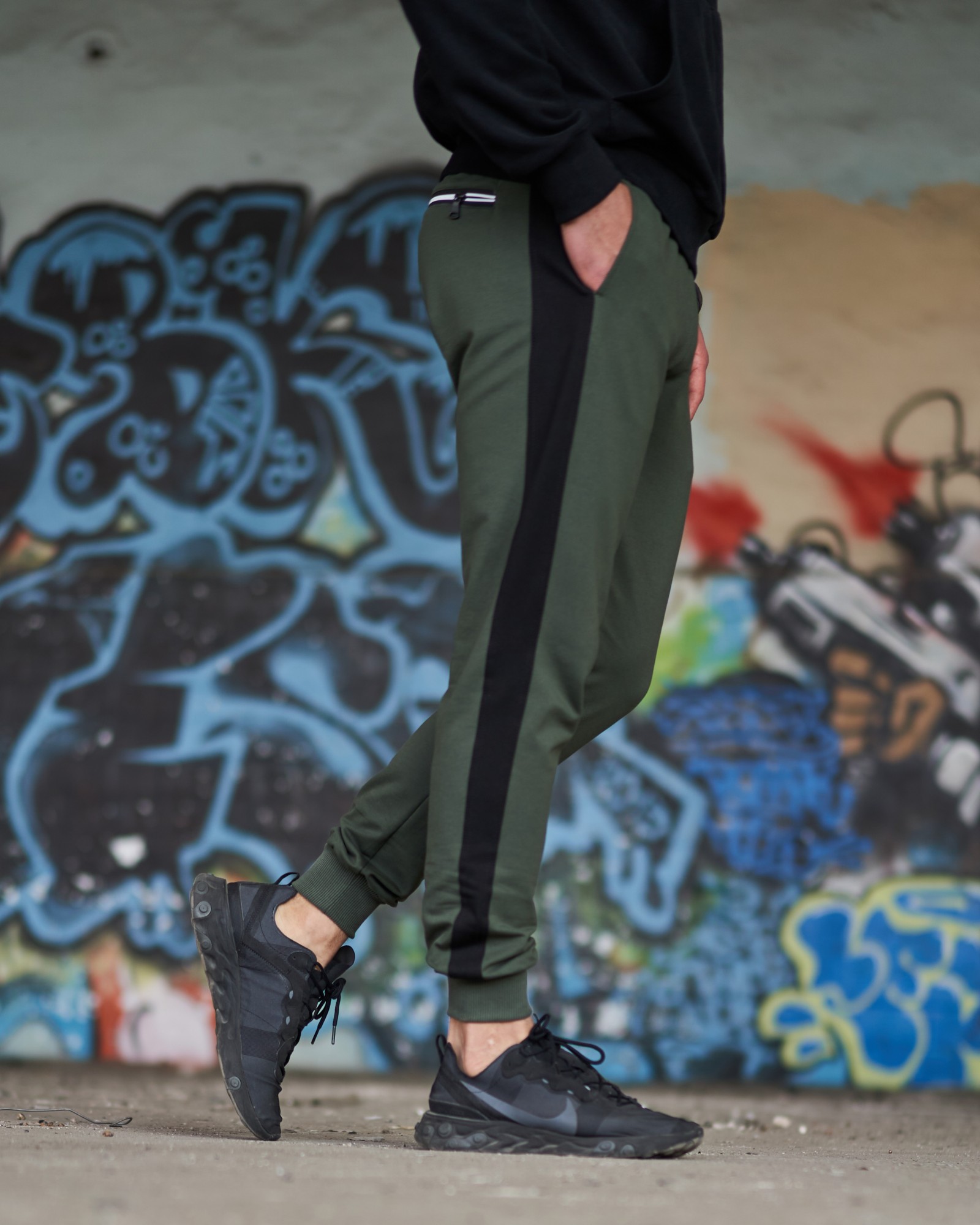 

Спортивные штаны тонкие GR8 active wear модель 7т2-хаки+ЧВ размер XL