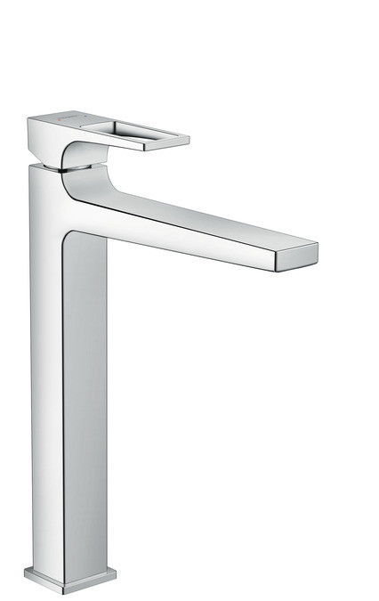 

Смеситель для раковины Hansgrohe Metropol 74512000 однорычажный 260 с петлеобразной ручкой и сливн. гарнитуром push-open хром