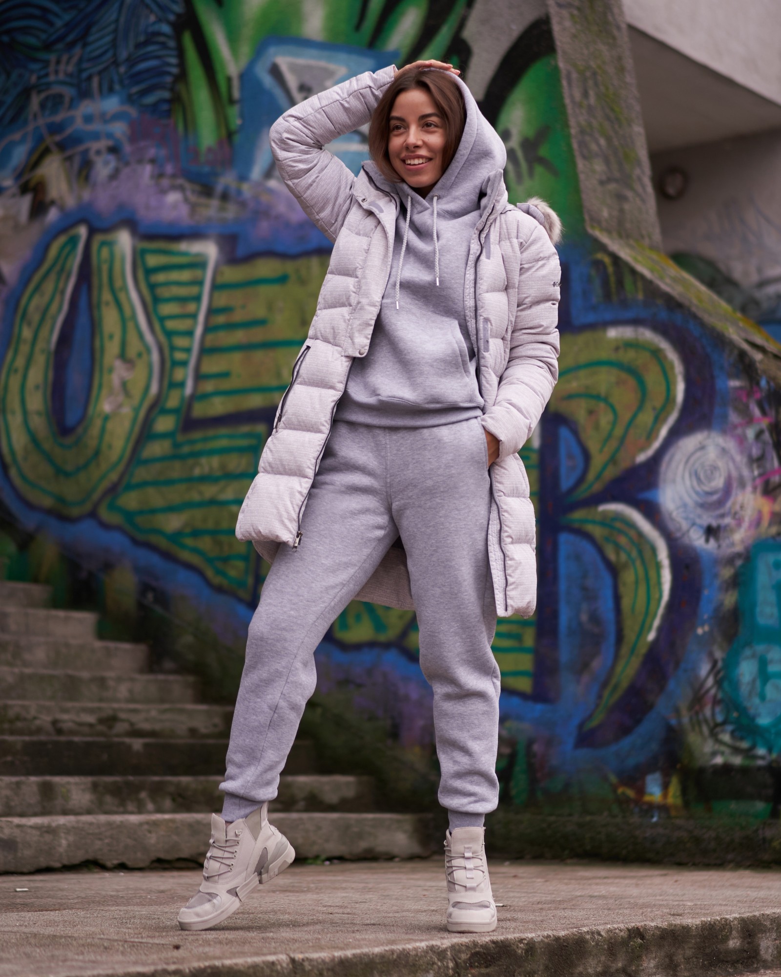 

Спортивный костюм зимний GR8 active wear модель 350-светло-серый-412 размер M