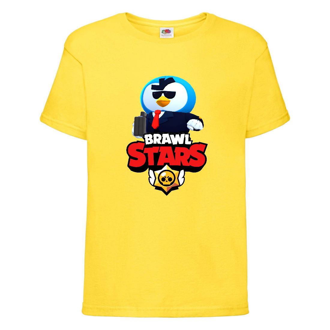 

Футболка детская Brawl Stars Mr. P Agent (Бравл Старс Мистер П Агент) желтая 152 см
