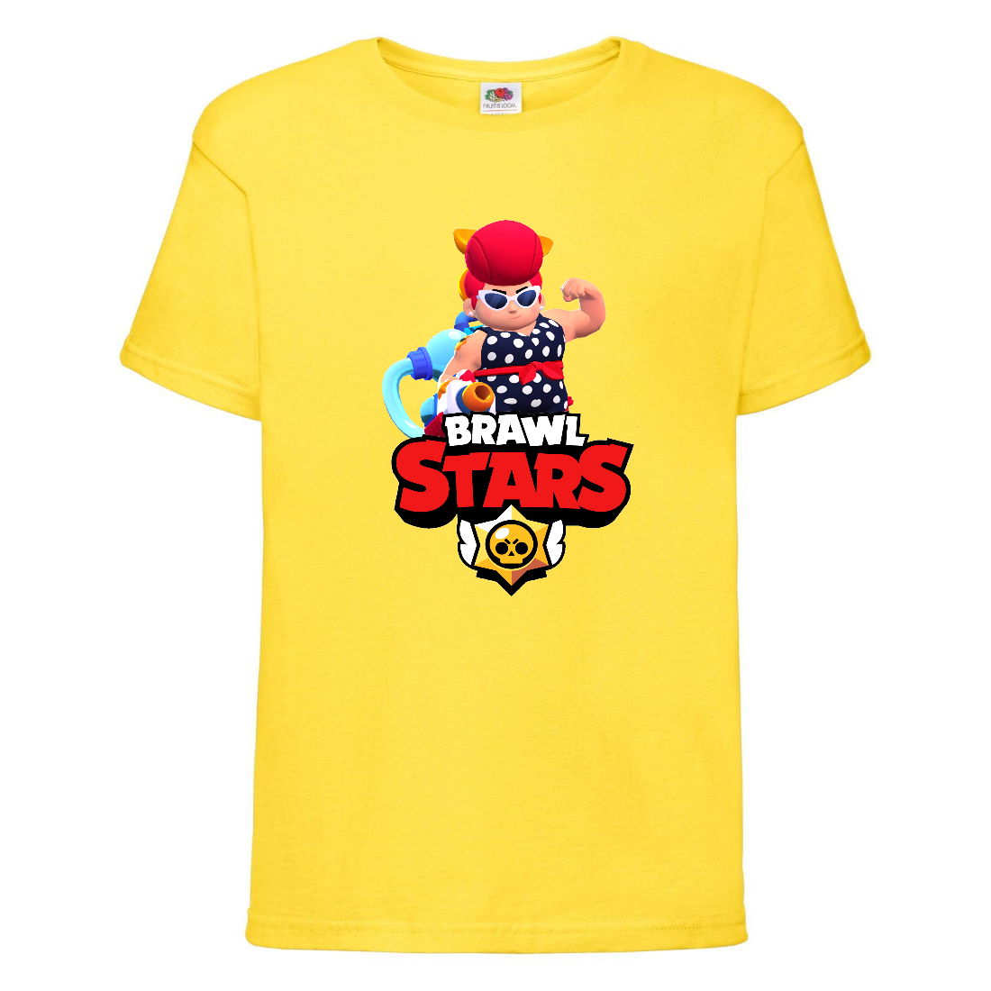 

Футболка детская Brawl Stars Pam Beach (Бравл Старс Пэм Пляжная) желтая 104 см