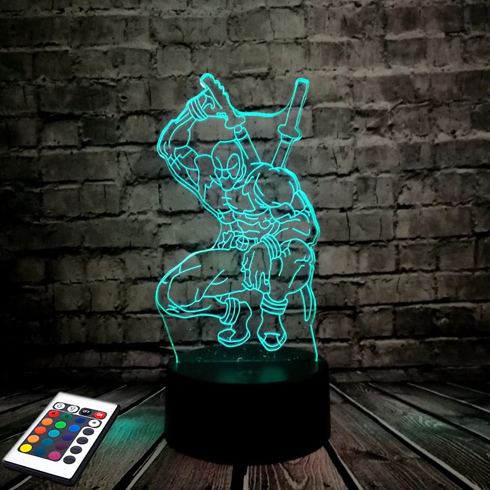 

3D светильник с пультом и аккумулятором 3D Lamp Дэдпул v.2 (LP-2856)