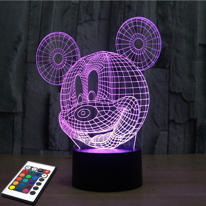 

3D светильник с пультом и аккумулятором 3D Lamp Микки Маус (LP-2754)