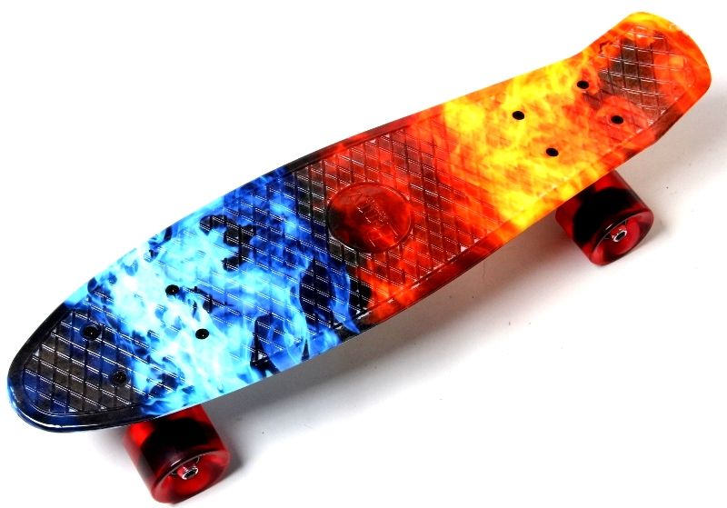 

Скейтборд, Пенни борд Penny Board Огонь и лед до 80кг (SD)