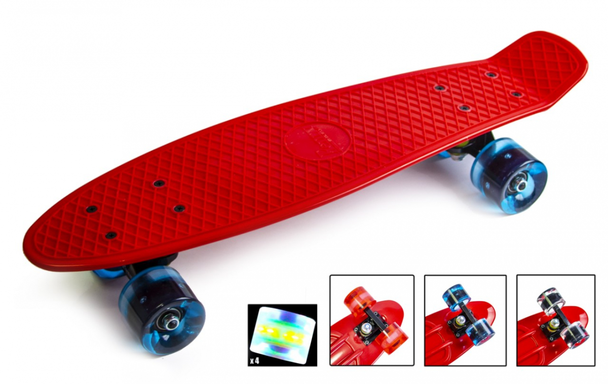 

Скейтборд, Пенни борд Penny Board Красный Светящиеся колеса(SD)