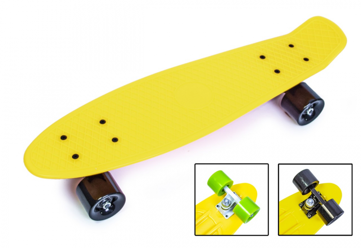 

Скейтборд, Пенни борд Penny Board Желтый Матовые колеса до 80кг (SD)