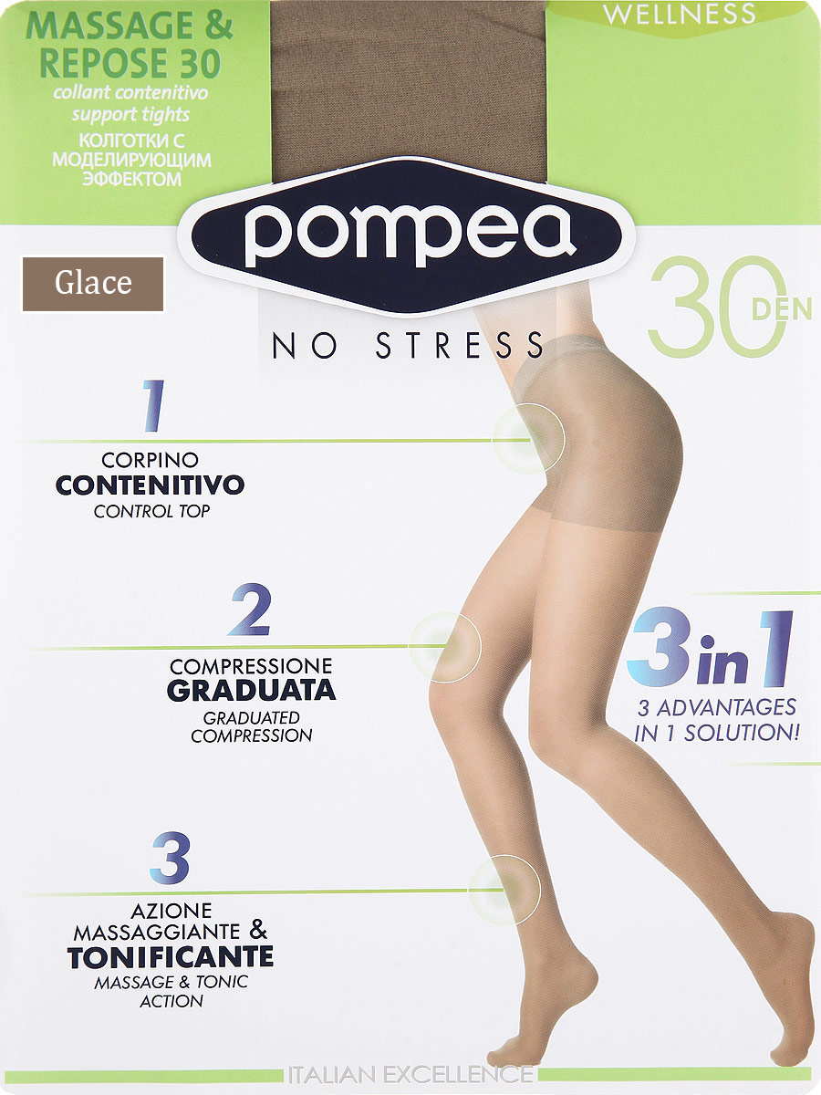 

Колготки Pompea Massage&Repose 30 Den / р Glace, Колготки Pompea Massage&Repose 30 Den 1/2 р Glace