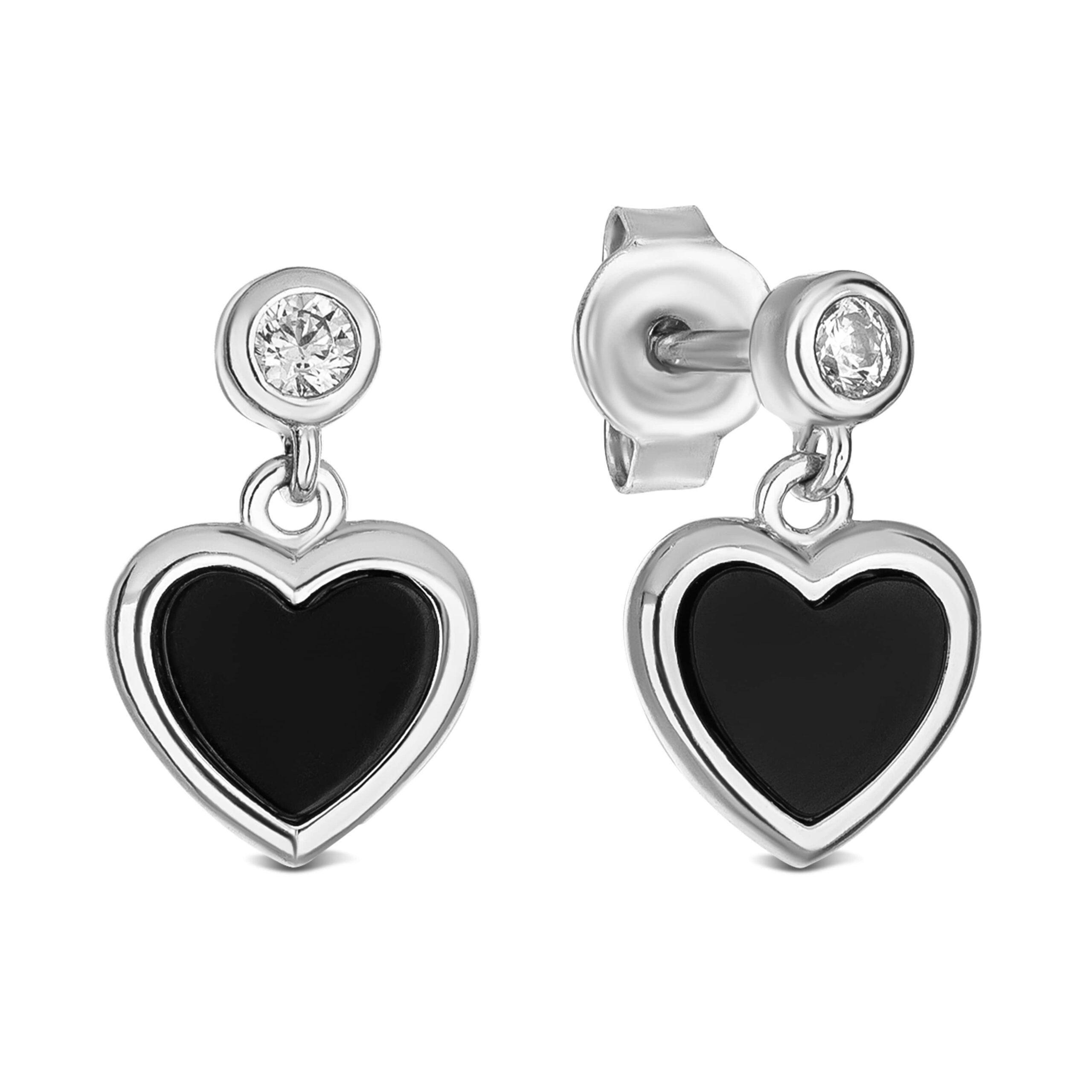 

Серебряные серьги пусеты с ониксом Сердечки КАМЕЯ 24700922.146.006252s