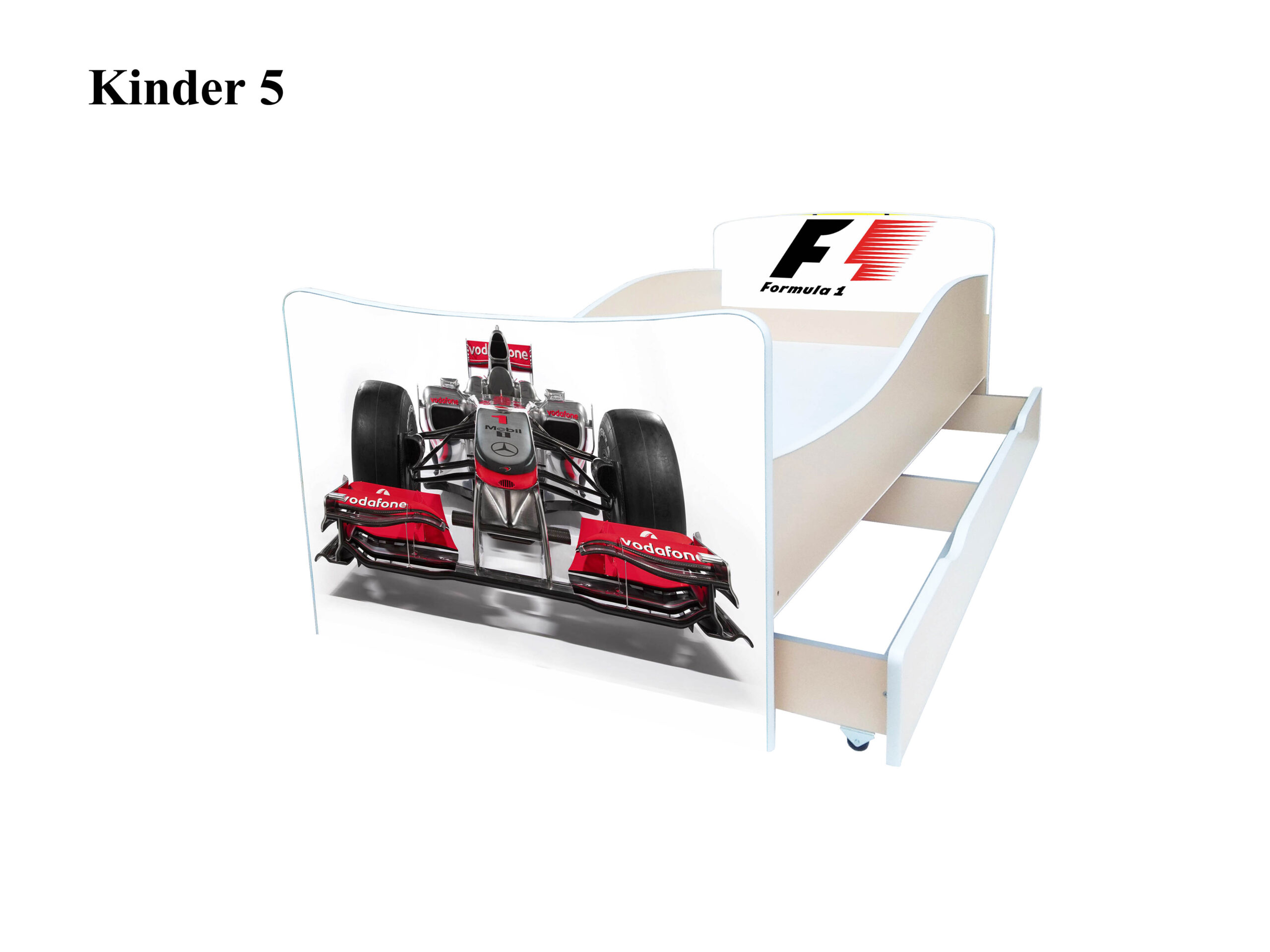 

Кровать Viorina Deko Киндер №5 с выдвижным ящиком 155х70 Кремовый