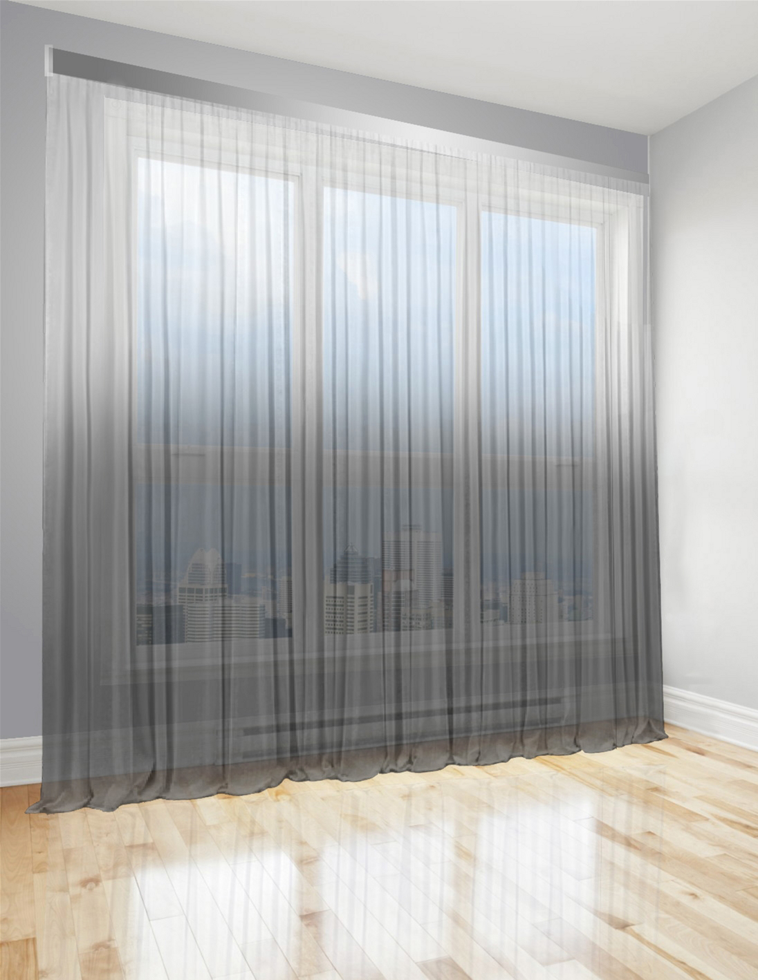 

Тюль Di&Di Градиент Батист прозрачный 500х260 переход от Серого в Белый