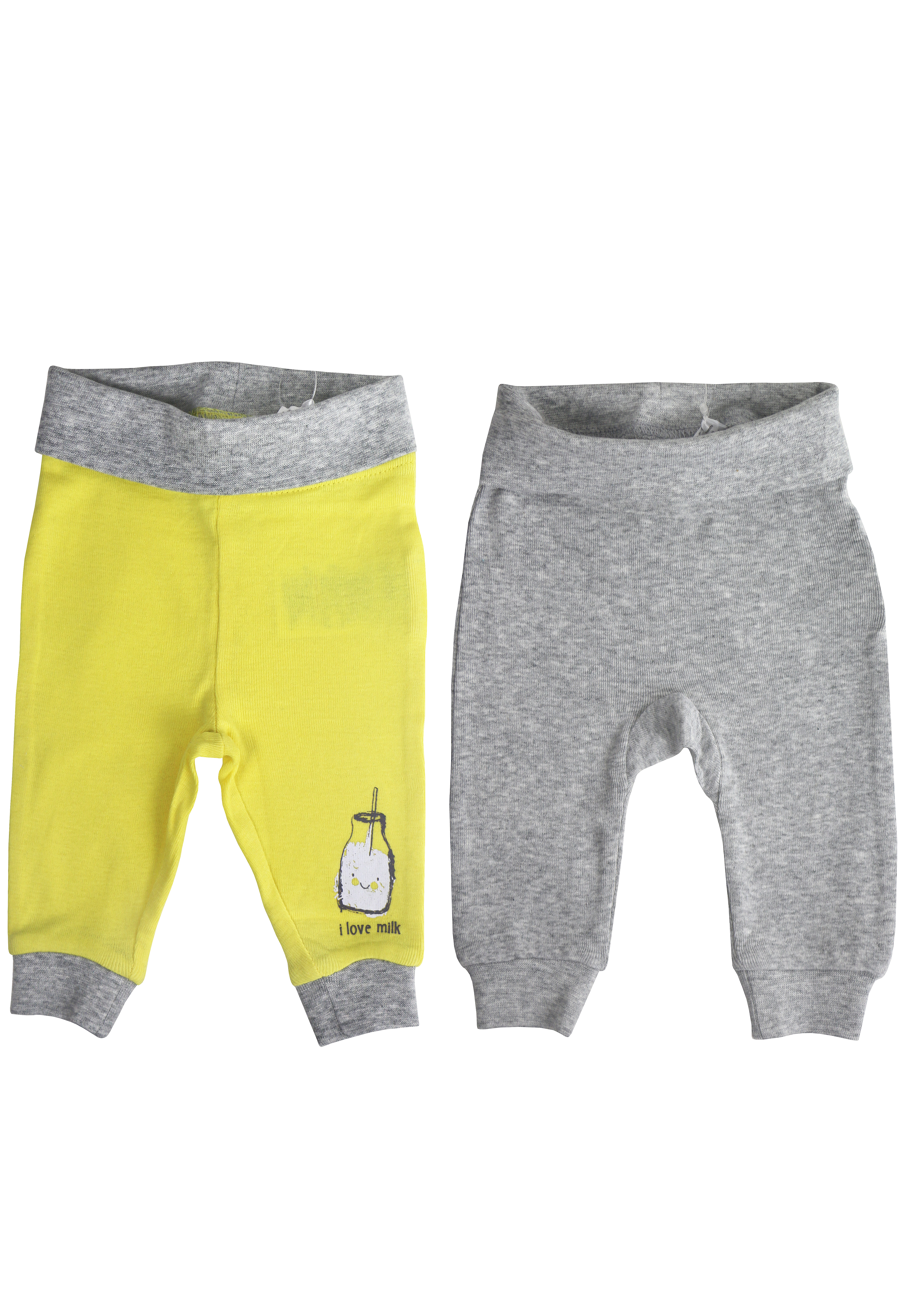 

Тонкие трикотажные штаны для мальчика 2 шт LUPILU 50/56 серый-желтый WE-550093
