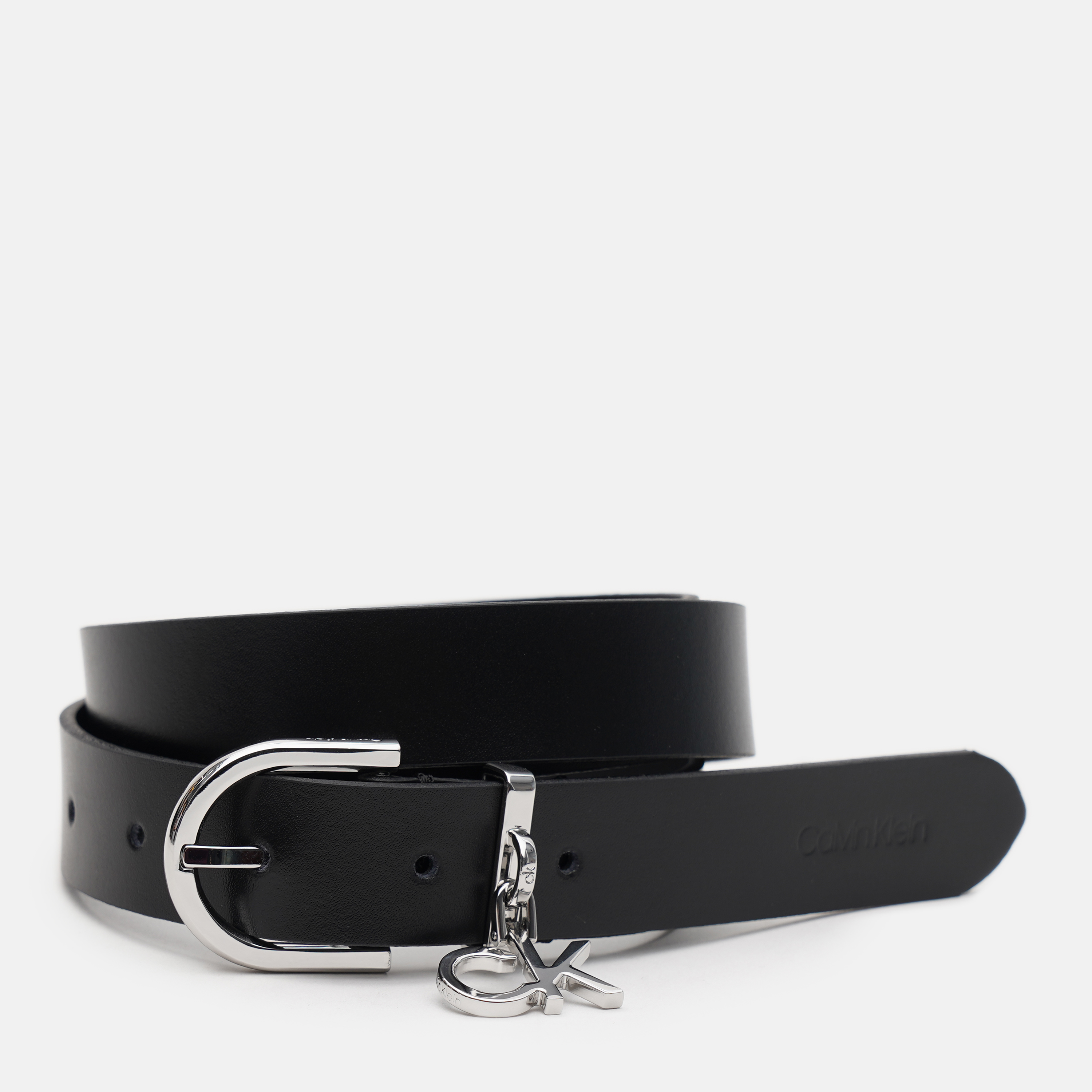 

Женский ремень кожаный Calvin Klein Jeans Ck Charm Buckle 25mm K60K607954-BAX 85 см Black