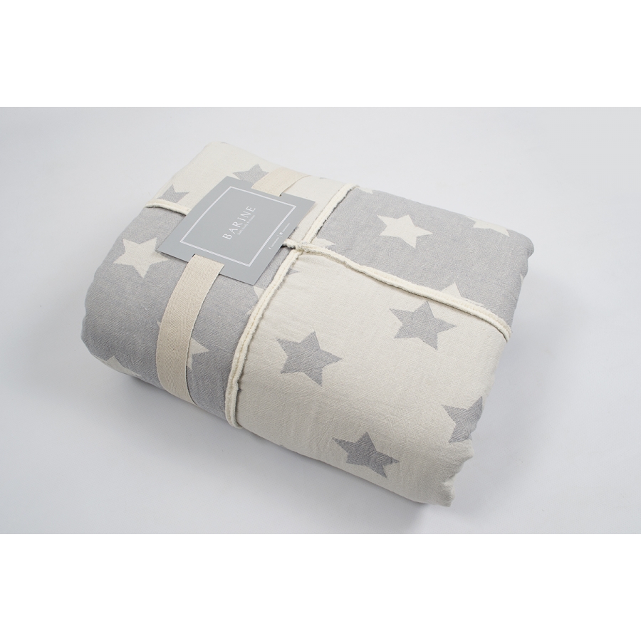 

Плед микроплюш Barine Star Patchwork throw grey серый 130*170 (svt-2000022233125)