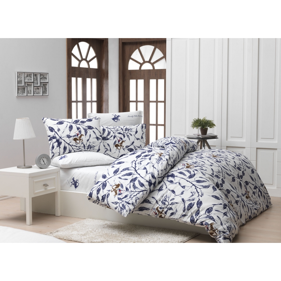 

Постельное белье Beverly Hills Polo Club ранфорс BHPC 005 Blue евро