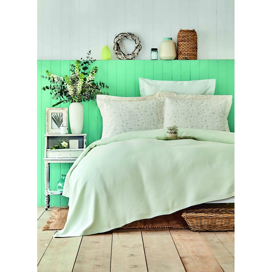 

Постельное белье Karaca Home Foist su yesil 2020 2 зеленый pike jacquard 200*220 евро (svt-2000022245883)