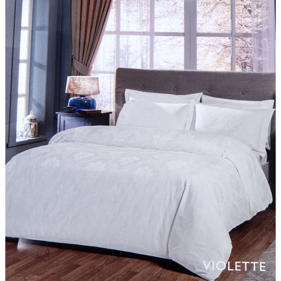 

Постельное белье Tac жаккард Violette beyaz белый евро