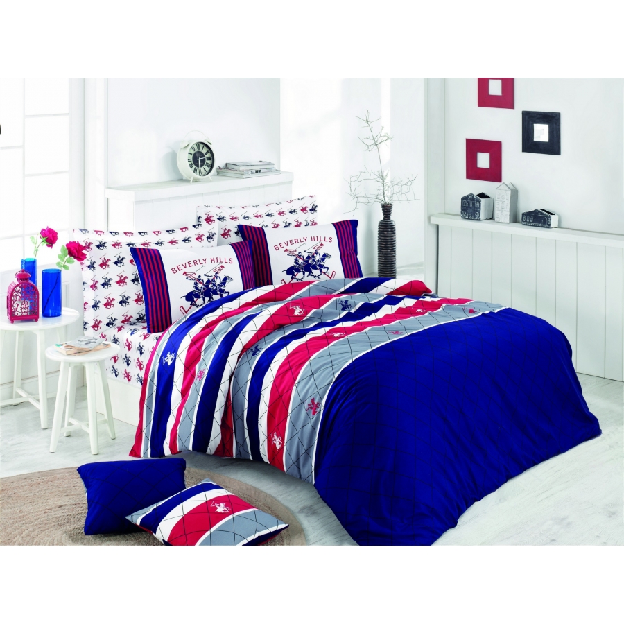 

Постельное белье Beverly Hills Polo Club ранфорс BHPC 011 Dark Blue евро