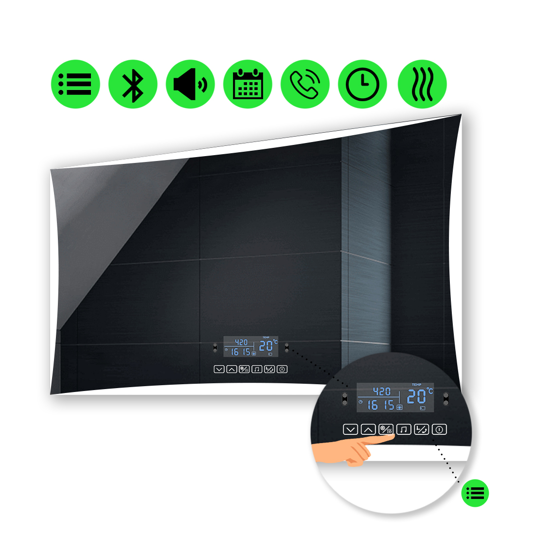 

Зеркало Amado с Led-подсветкой, с мультиблоком и подогревом 80x60 см