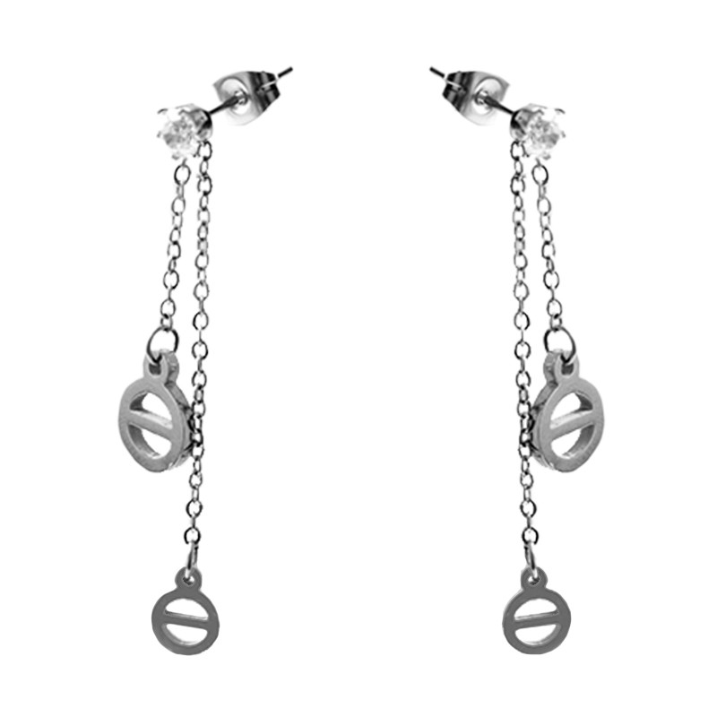 

Steel Story Серьги из медицинской стали 316L с кристаллами циркония, CZ-1154