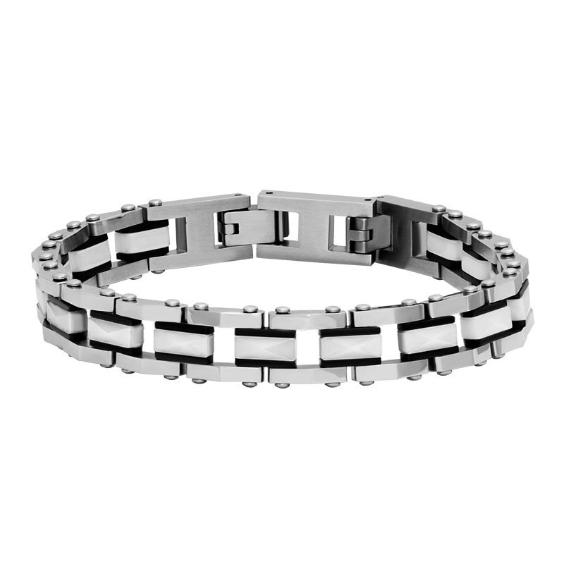 

Steel Story Браслет из керамики и медицинской стали 316L, БК-0766