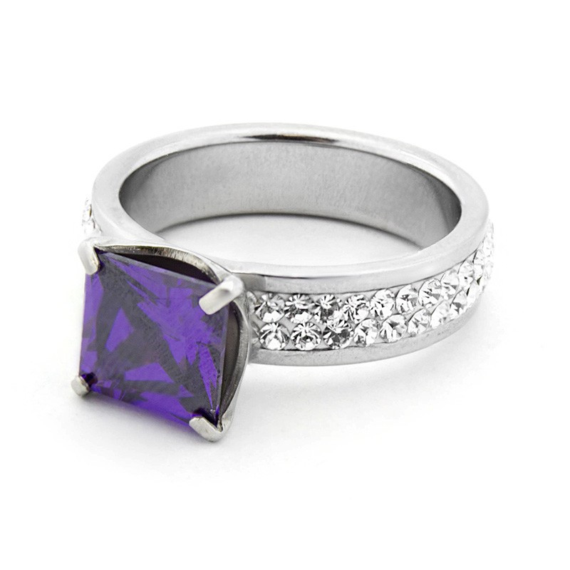 

Steel Story Кольцо из медицинской стали 316L с кристаллами Swarovski, KS-7/1